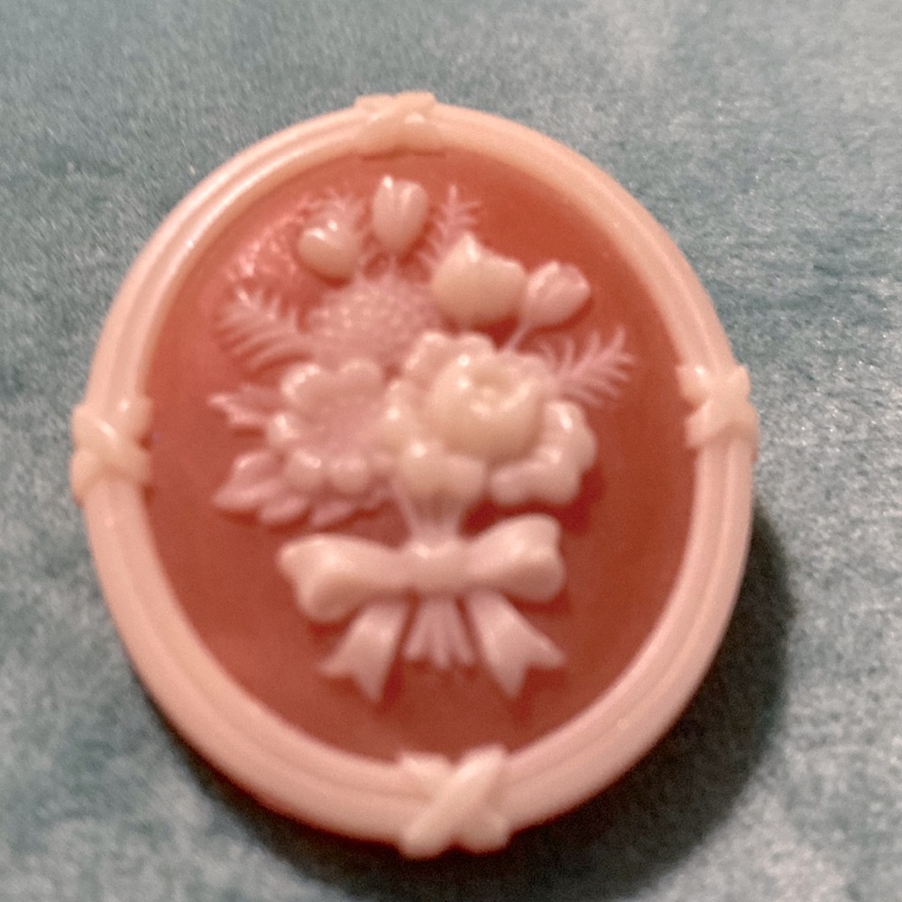 Terra cotta Cameo Floral Brooch - Classic Jewelry